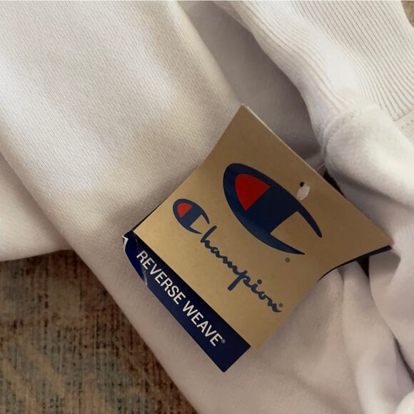 Champion Men’s Reverse Weave Heavyweight Hoodie Sweatshirt Size Small White New - Picture 11 of 16